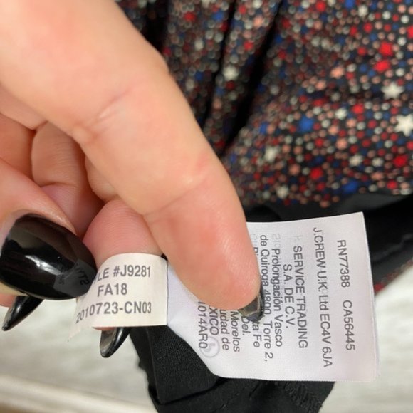 Madewell Balsam Tie-Neck Dress in Starry Night Black Long Sleeve 100% Silk - Picture 6 of 7